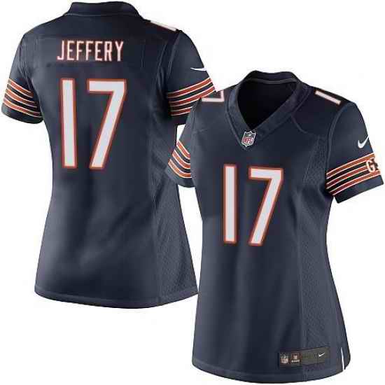 Nike NFL Chicago Bears #17 Alshon Jeffery Elite Women's Navy Blue Team Color Jersey